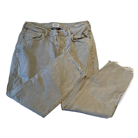 Citizens of Humanity Size 33 Khaki Gray Daphne Crop Jeans - Picture 1 of 13